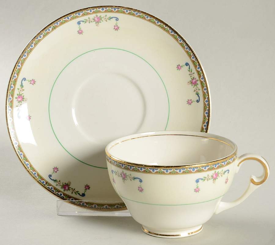 Melrose Footed Cup & Saucer Set by Pope Gosser-1