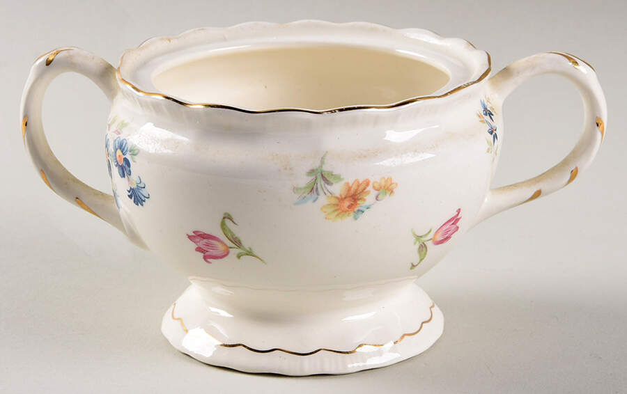 Pinafore (Brushed Gold Trim) Sugar Bowl No Lid by Pope Gosser-1