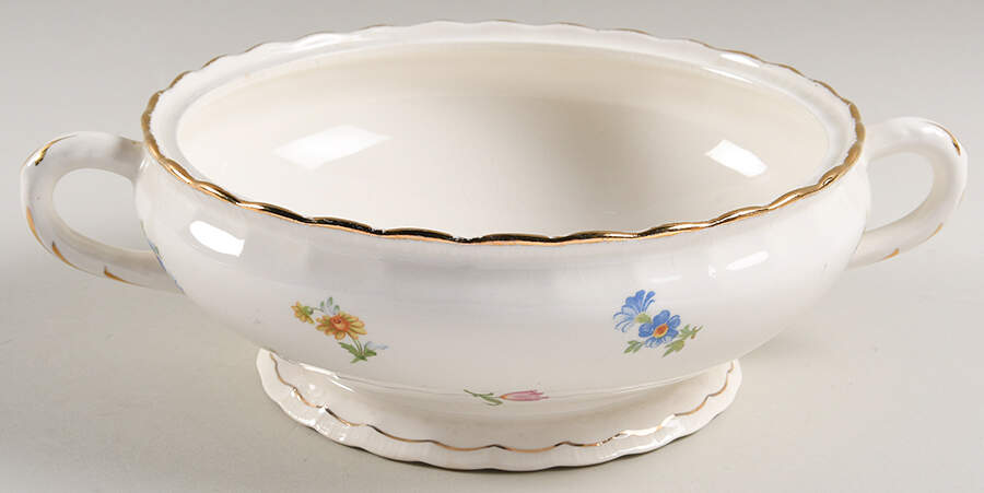 Pinafore (Brushed Gold Trim) Round Vegetable No Lid by Pope Gosser-1