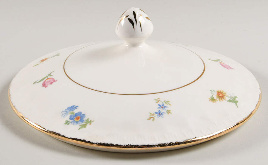 Pinafore (Brushed Gold Trim) Lid for Round Vegetable by Pope Gosser-1