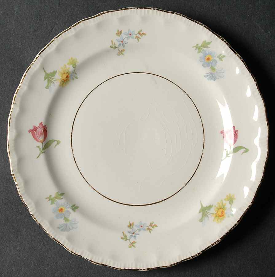 Pinafore (Brushed Gold Trim) Bread & Butter Plate by Pope Gosser-1