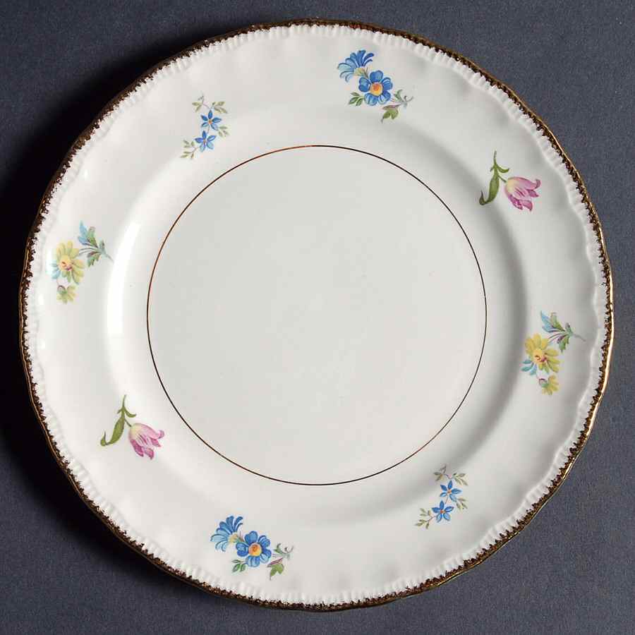 Pinafore (Brushed Gold Trim) Dessert/Pie Plate by Pope Gosser-1