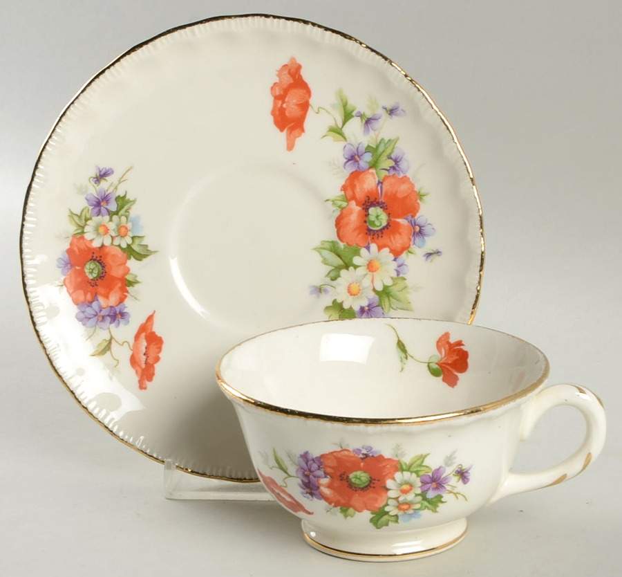 Poppy Footed Cup & Saucer Set by Pope Gosser-1