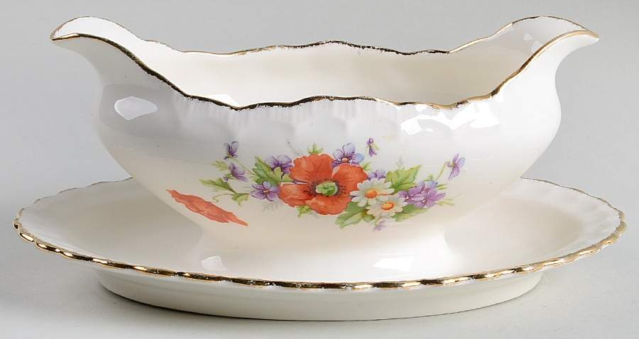 Poppy Gravy Boat with Attached Underplate by Pope Gosser-1