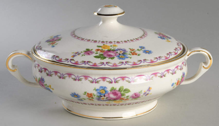 Royal Dresden Round Covered Vegetable by Pope Gosser-1