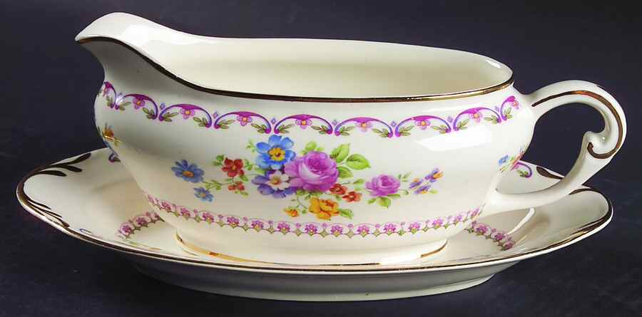 Royal Dresden Gravy Boat & Underplate/Relish by Pope Gosser-1
