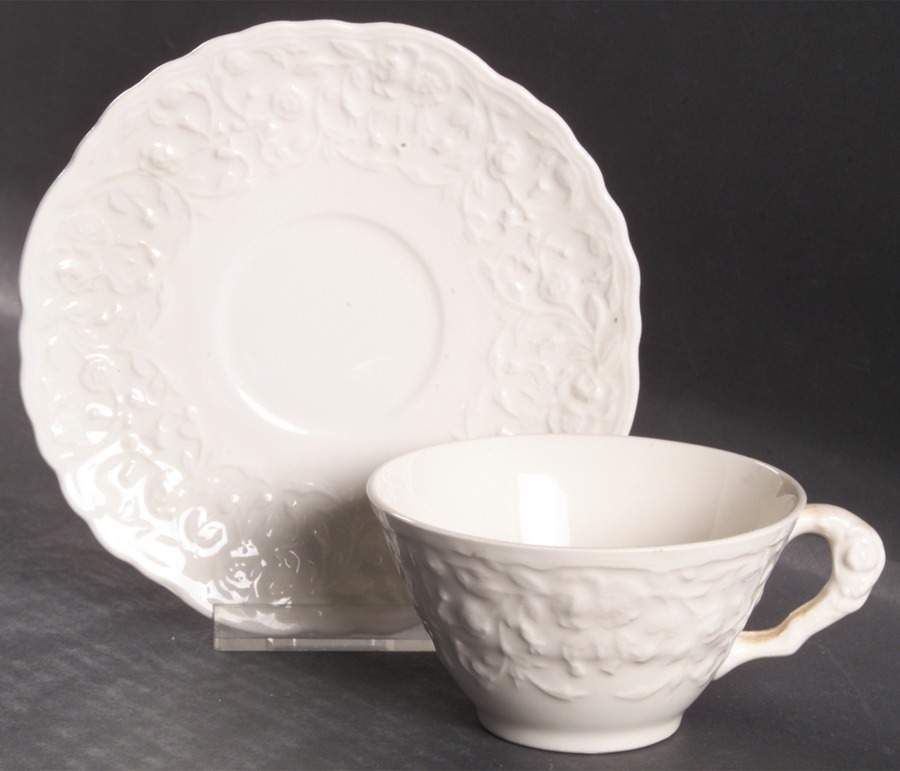 Rose Point Flat Cup & Saucer Set by Pope Gosser-1