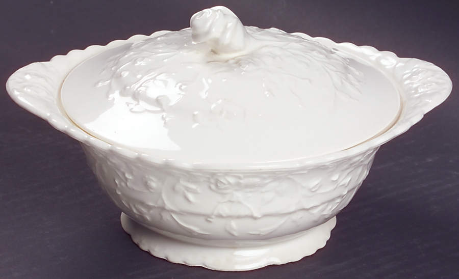Rose Point Round Covered Vegetable by Pope Gosser-1