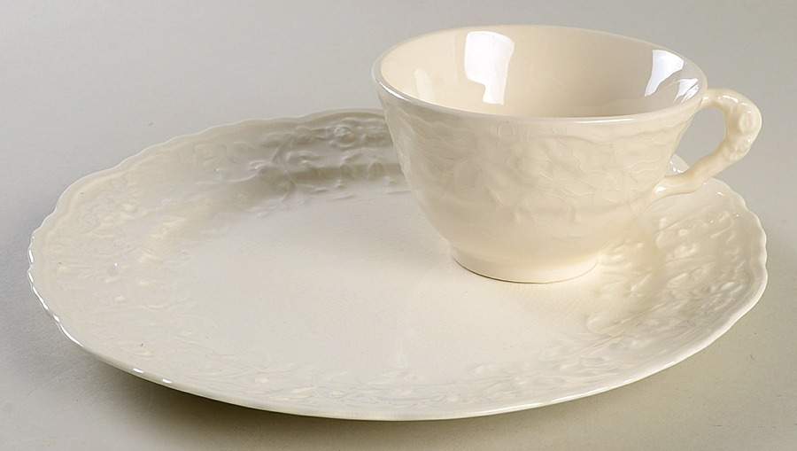 Rose Point Snack Plate & Cup Set by Pope Gosser-1