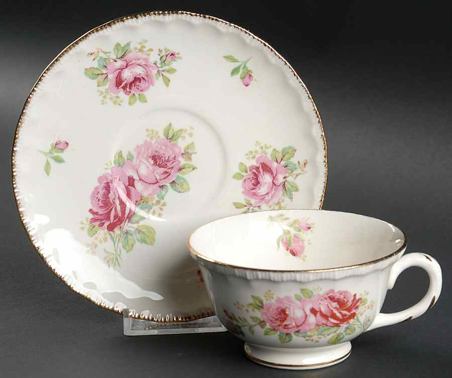 Royal Rose Footed Cup & Saucer Set by Pope Gosser-1