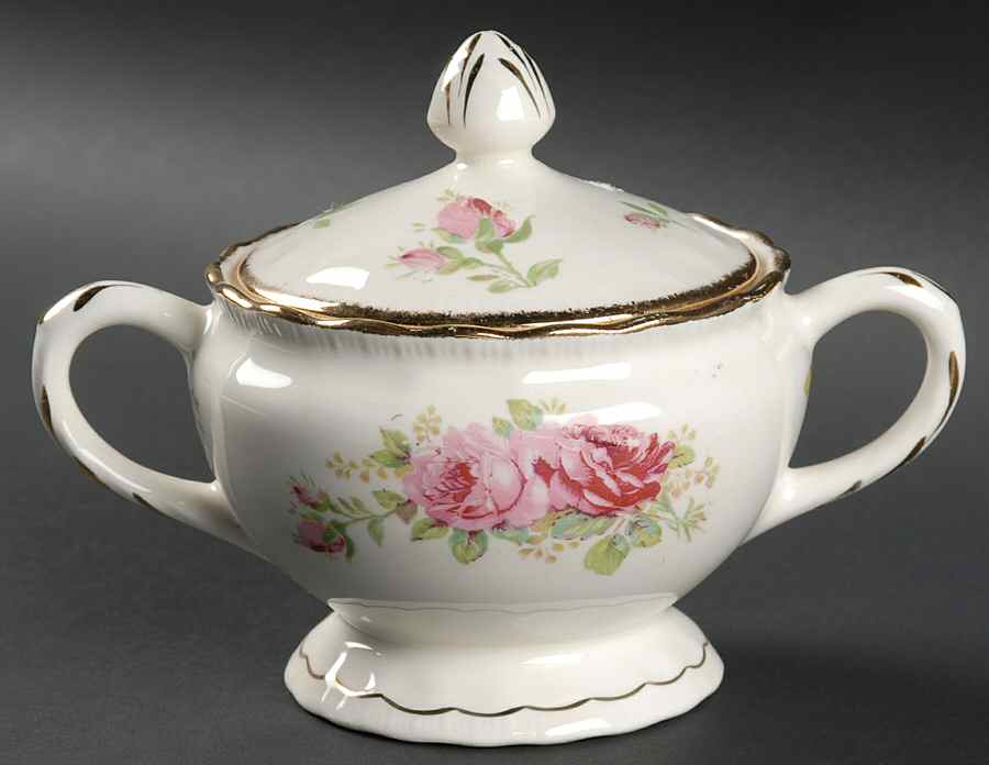 Royal Rose Sugar Bowl & Lid by Pope Gosser-1