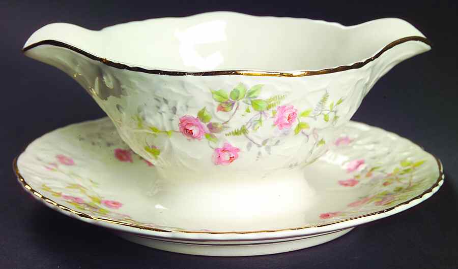 Rosebank Gravy Boat with Attached Underplate by Pope Gosser-1
