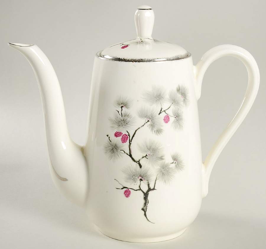 Silver Pine Coffee Pot & Lid by Pope Gosser-1