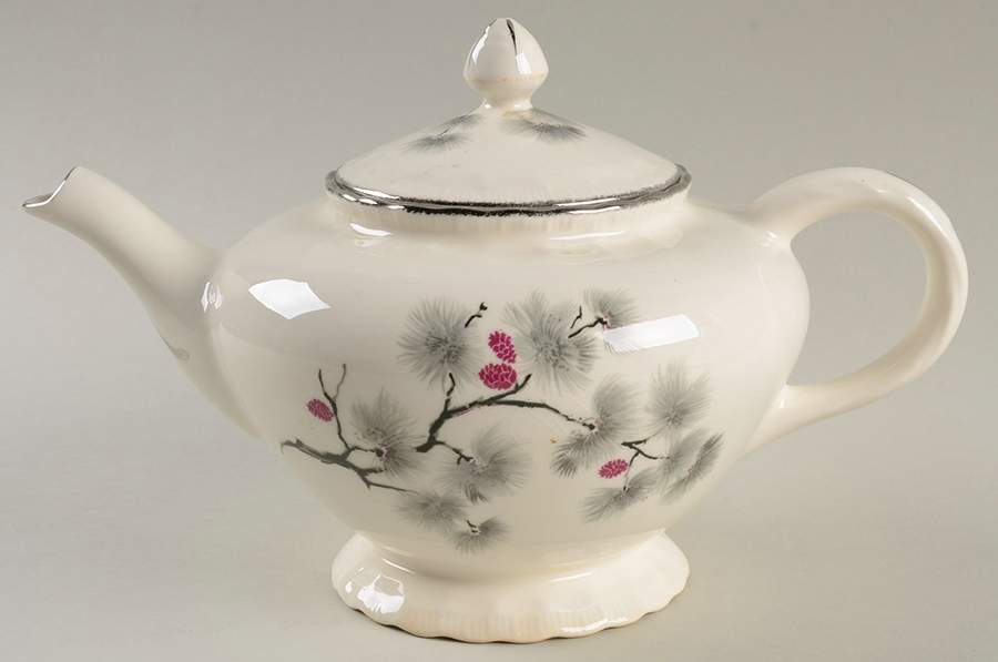 Silver Pine Teapot & Lid by Pope Gosser-1
