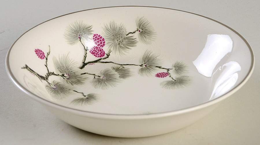 Silver Pine Fruit/Dessert (Sauce) Bowl by Pope Gosser-1
