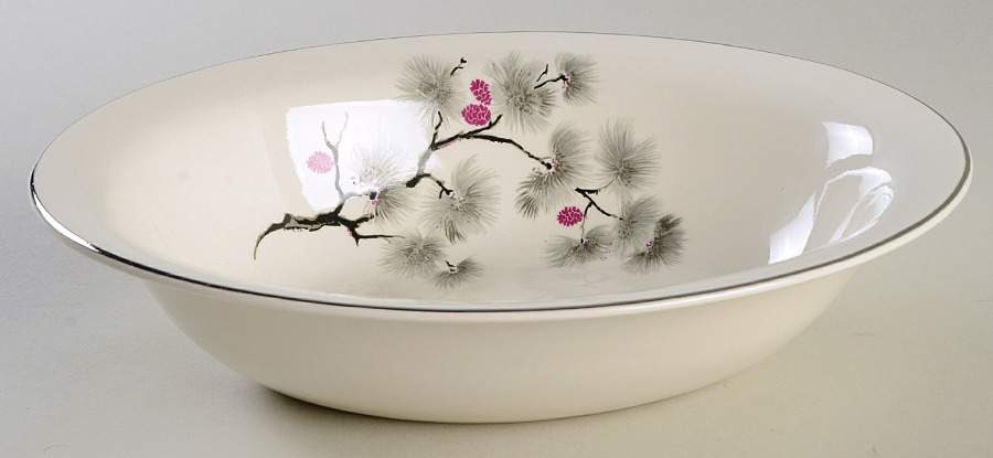 Silver Pine 9" Oval Vegetable Bowl by Pope Gosser-1