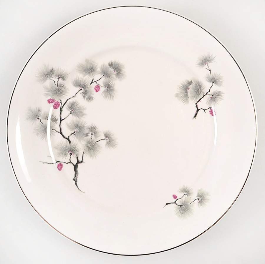 Silver Pine Dinner Plate by Pope Gosser-1
