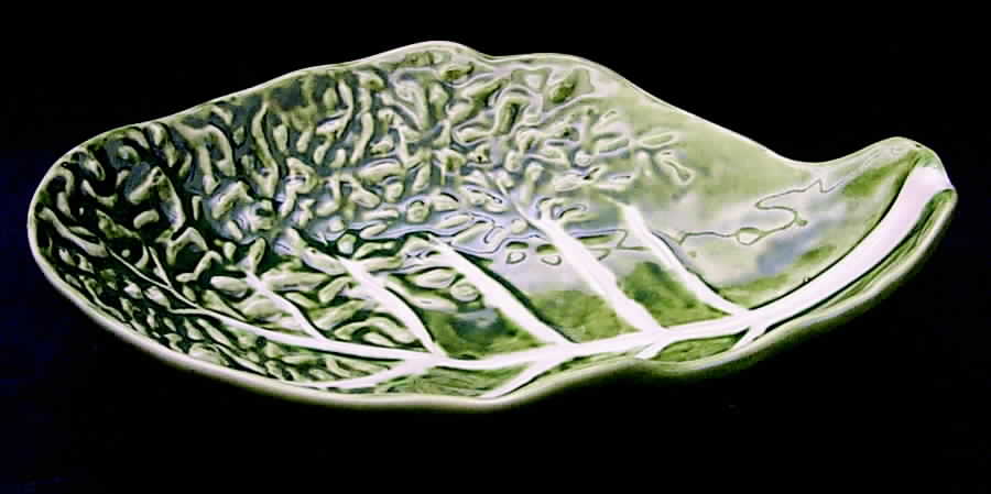 Cabbage Green 11" Oval Vegetable Bowl by Secla-1