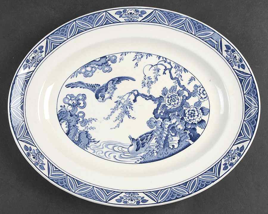 Mallard (No Trim) 12" Oval Serving Platter by Pountney-1