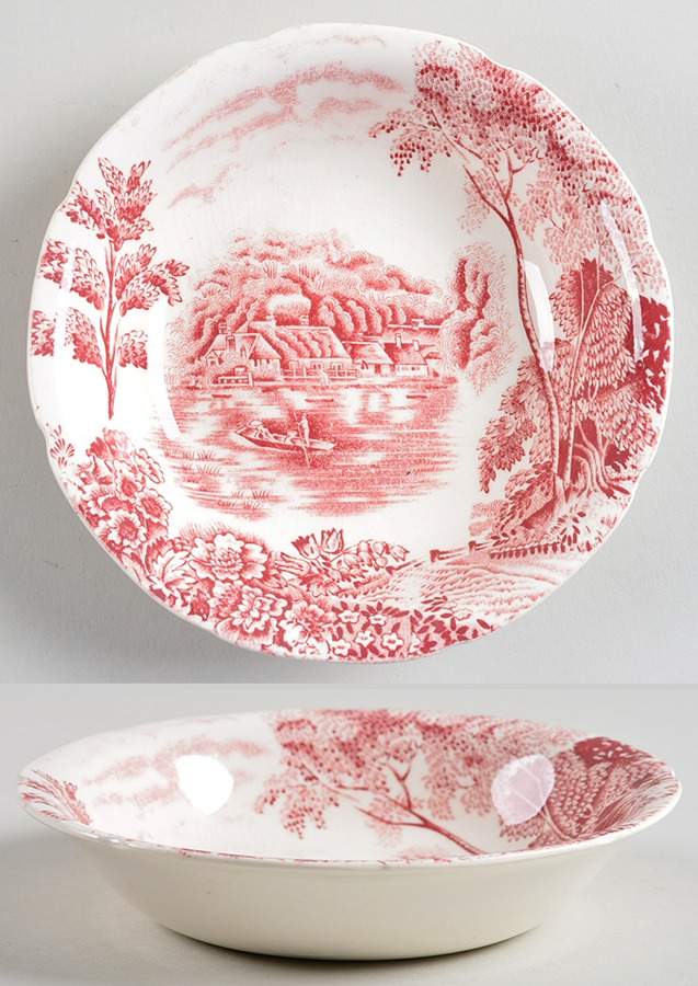 Thames Pink Fruit/Dessert (Sauce) Bowl by Pountney-1