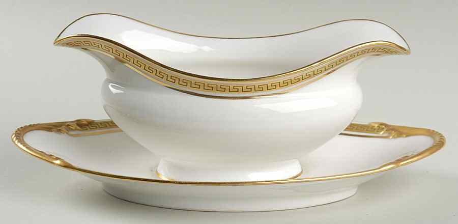 The Athena Gravy Boat with Attached Underplate by Jean Pouyat-1