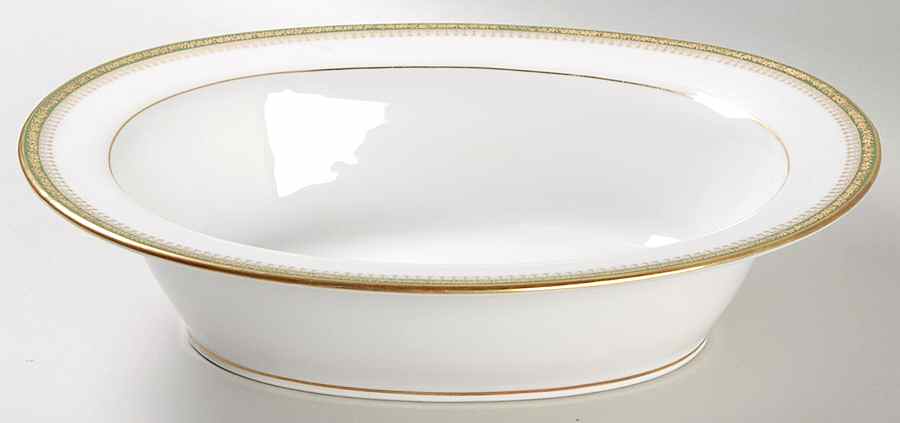 Narbonne (Verge, Rim) 9" Oval Vegetable Bowl by Jean Pouyat-1