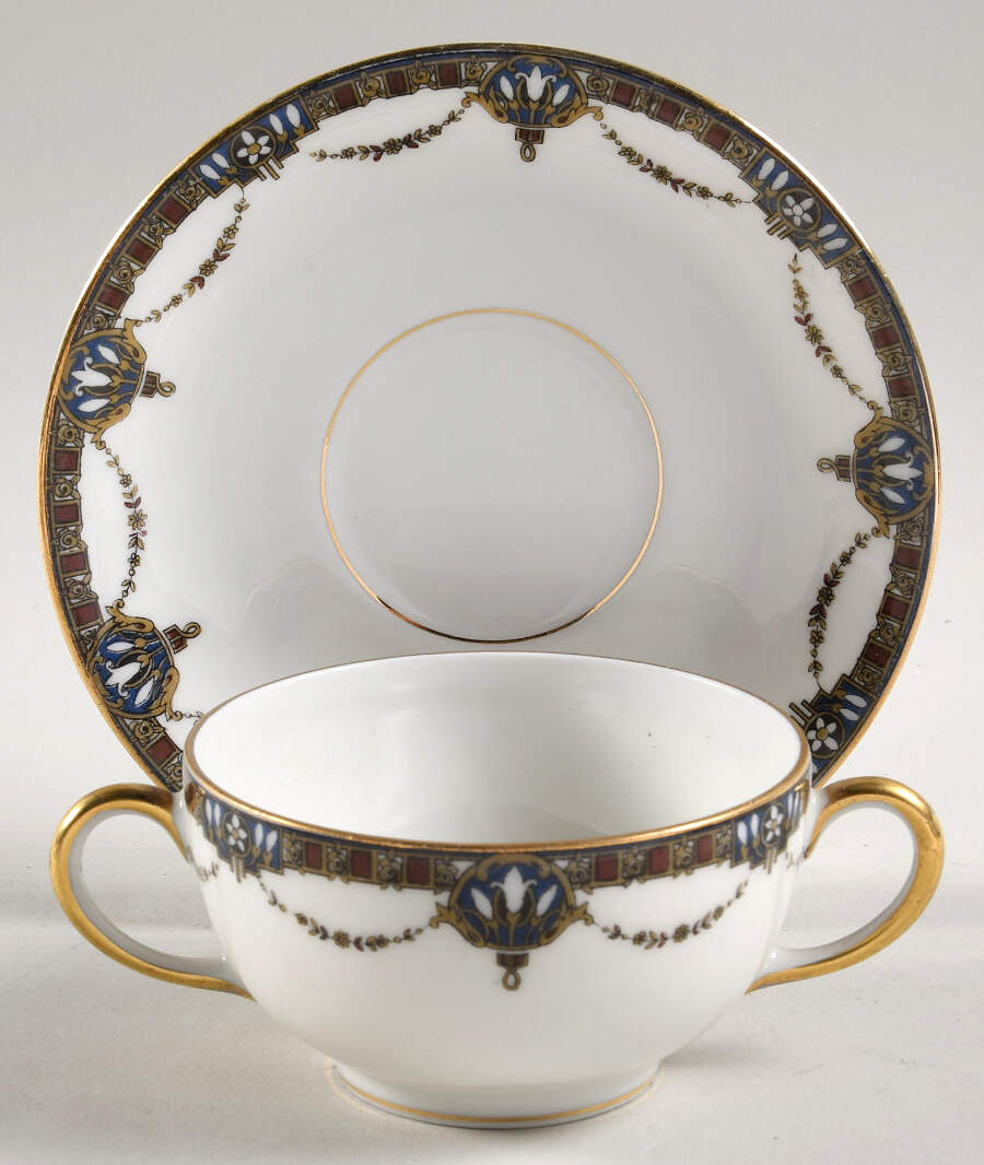 POY2 Flat Bouillon Cup & Saucer by Jean Pouyat-1