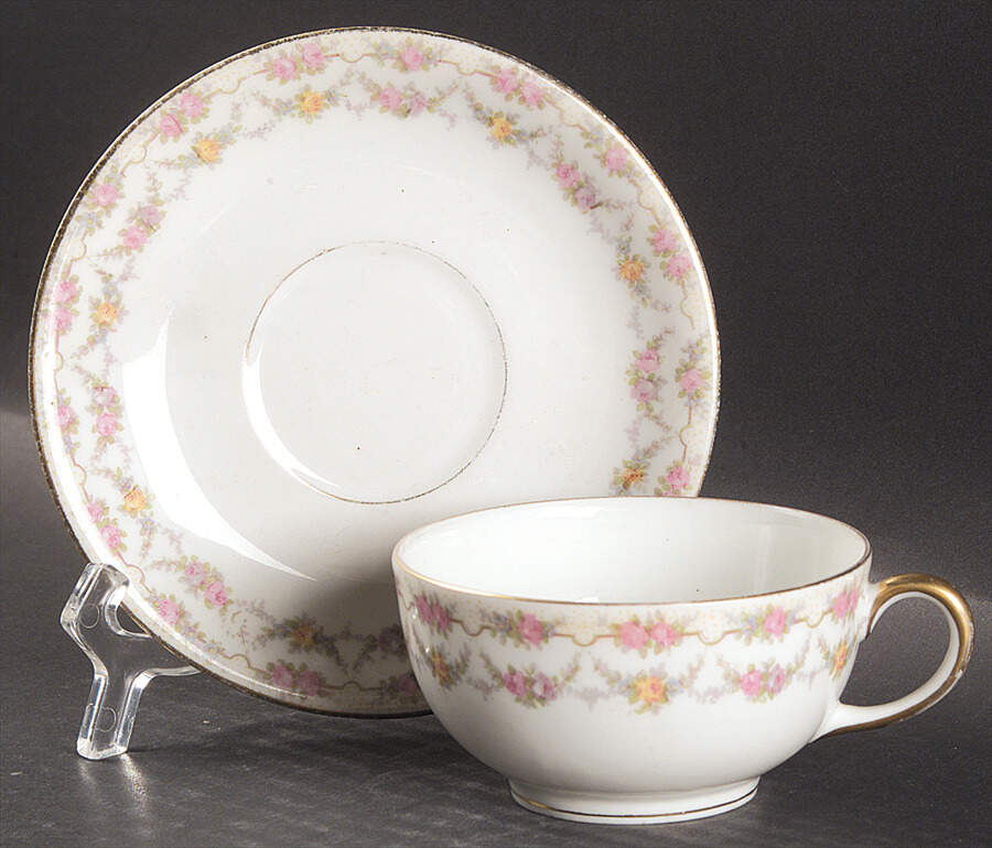 POY36 Footed Cup & Saucer Set by Jean Pouyat-1