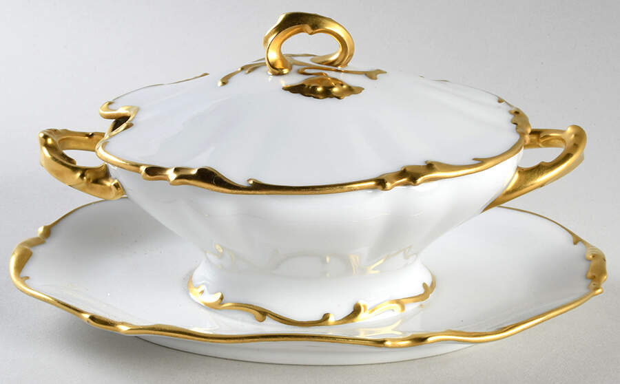 POY40 Gravy Boat w/Attached Underplate & Lid by Jean Pouyat-1