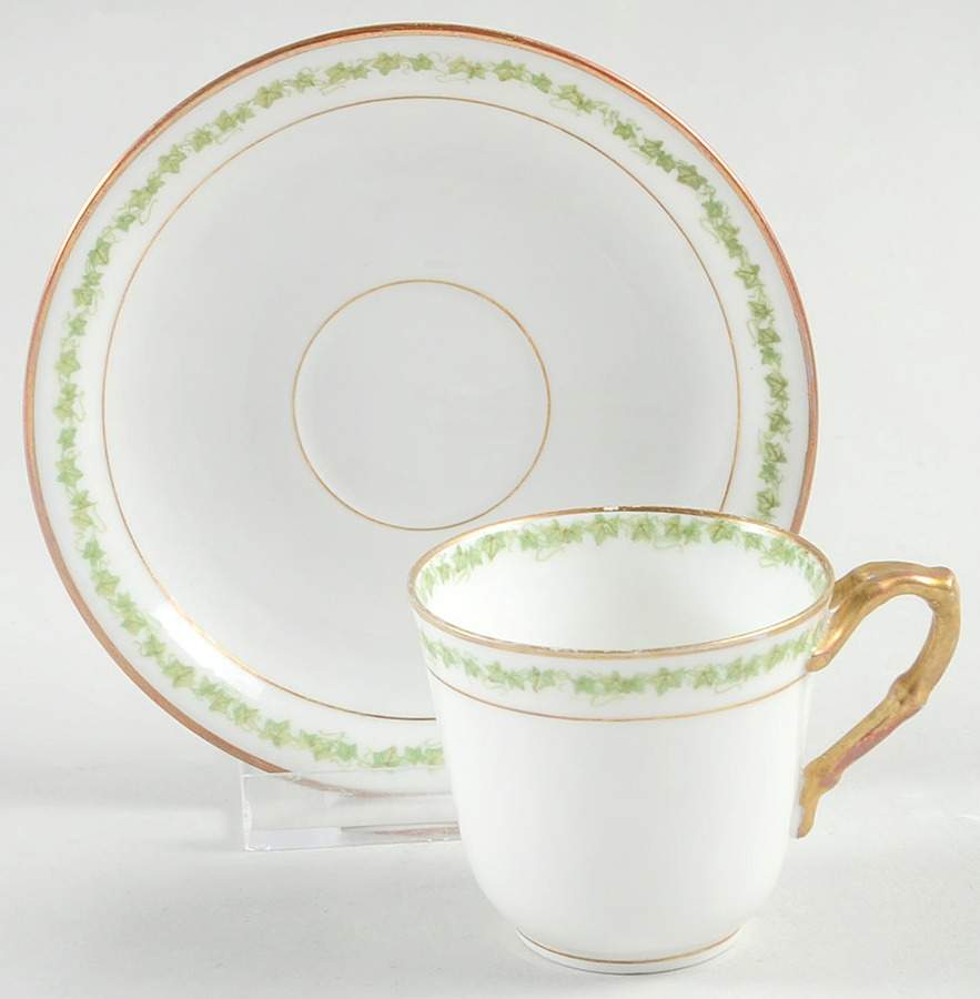 POY48 Flat Demitasse Cup & Saucer Set by Jean Pouyat-1