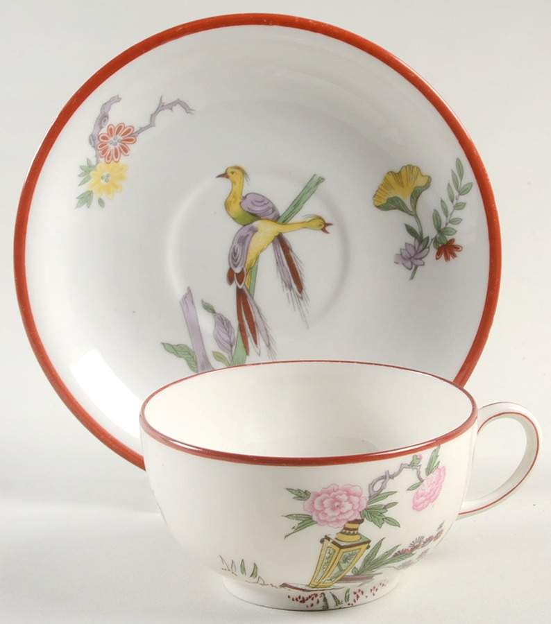 POY52 Footed Cup & Saucer Set by Jean Pouyat-1