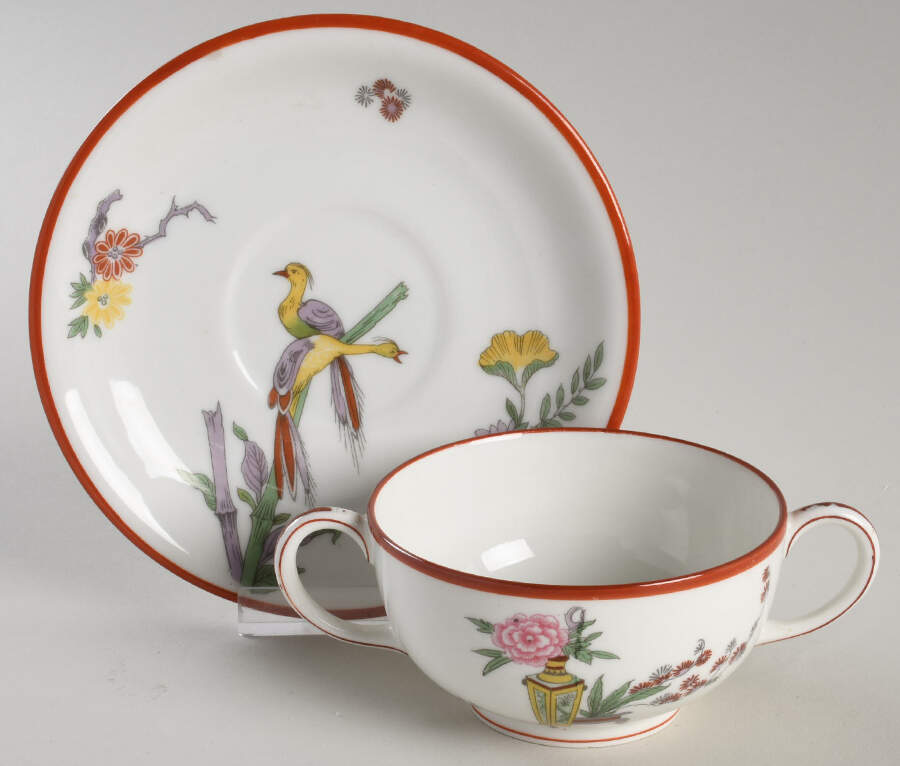 POY52 Flat Bouillon Cup & Saucer by Jean Pouyat-1