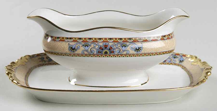 POY59 Gravy Boat with Attached Underplate by Jean Pouyat-1