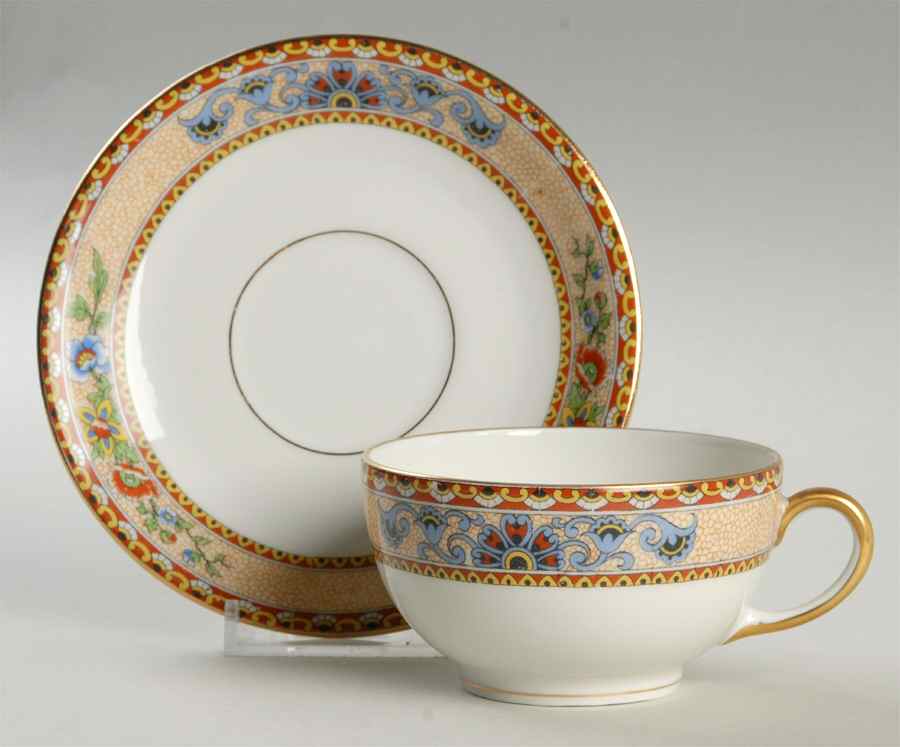POY59 Flat Cup & Saucer Set by Jean Pouyat-1