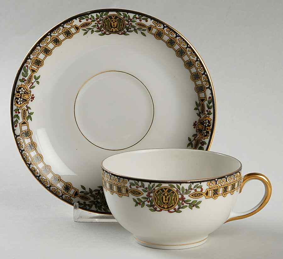 POY7 Flat Cup & Saucer Set by Jean Pouyat-1