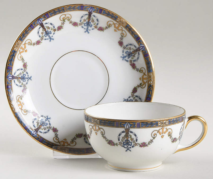 POY94 Footed Cup & Saucer Set by Jean Pouyat-1