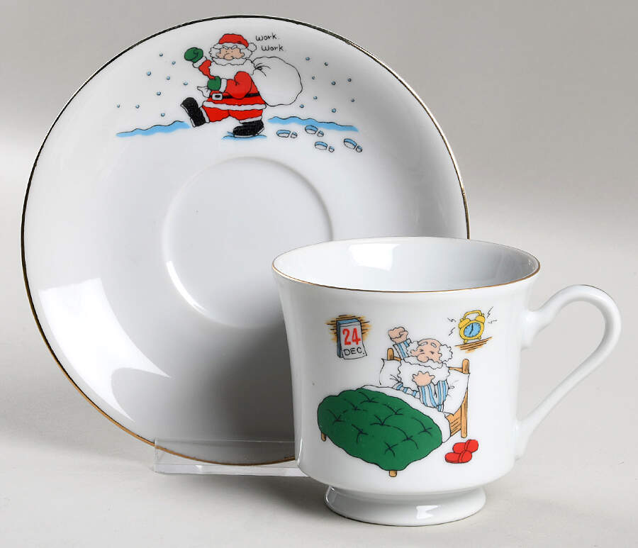 Happy Holiday Footed Cup & Saucer Set by Papel-1