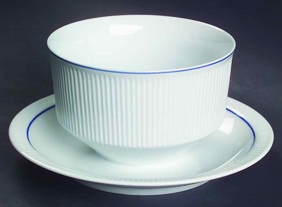 Blue Line Gravy Boat with Attached Underplate by Prisma-1