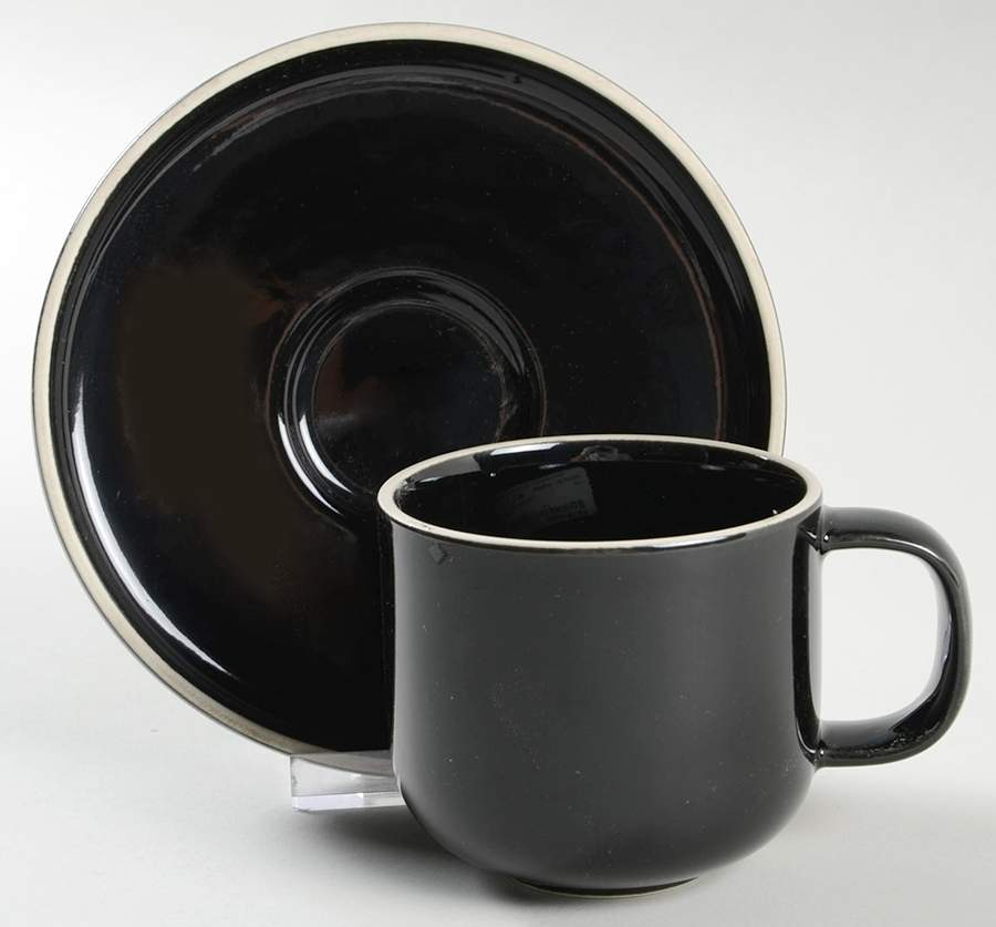 Radius Black Flat Cup & Saucer Set by Prisma-1
