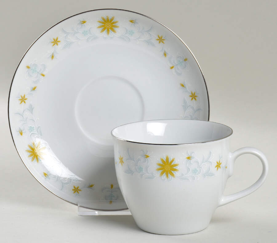 Alpine Gold Flat Cup & Saucer Set by Premiere-1