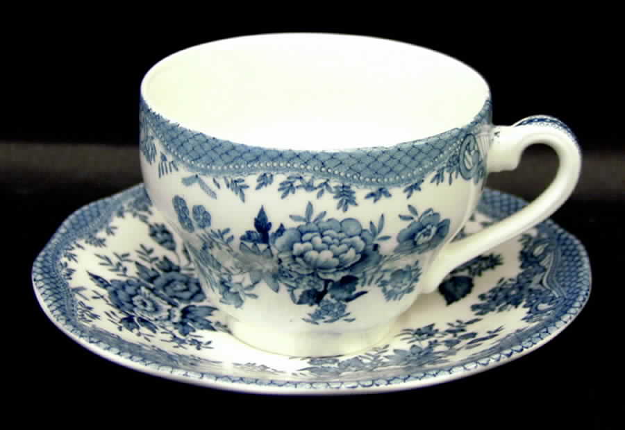 Asiatic Pheasants Blue Flat Cup & Saucer Set by Premiere-1