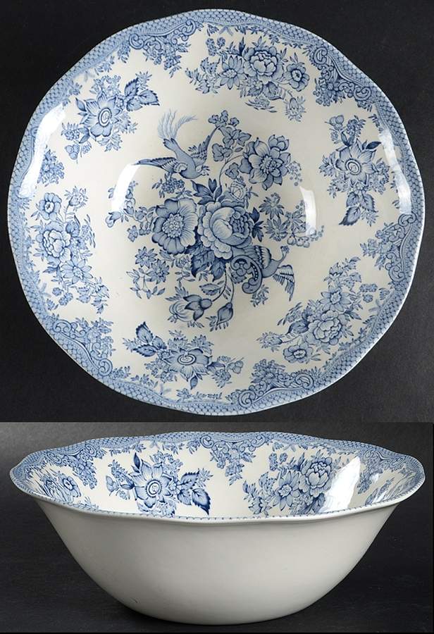 Asiatic Pheasants Blue 8" Round Vegetable Bowl by Premiere-1