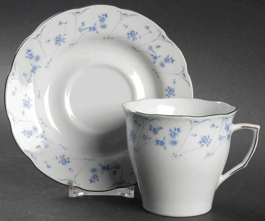 Blue Dawn Flat Cup & Saucer Set by Premiere-1