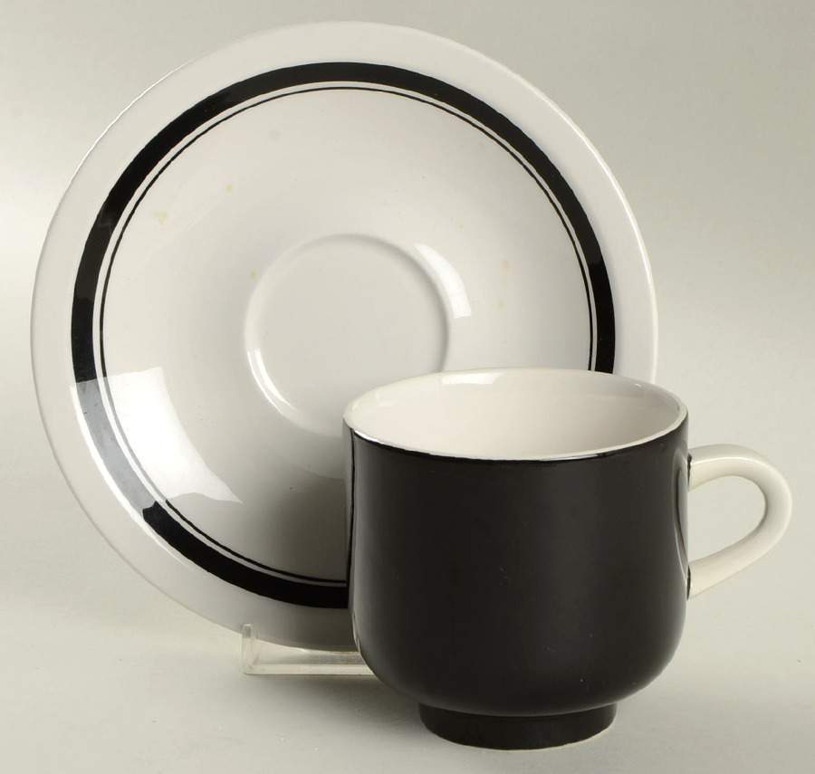 Black Pearl Flat Cup & Saucer Set by Premiere-1