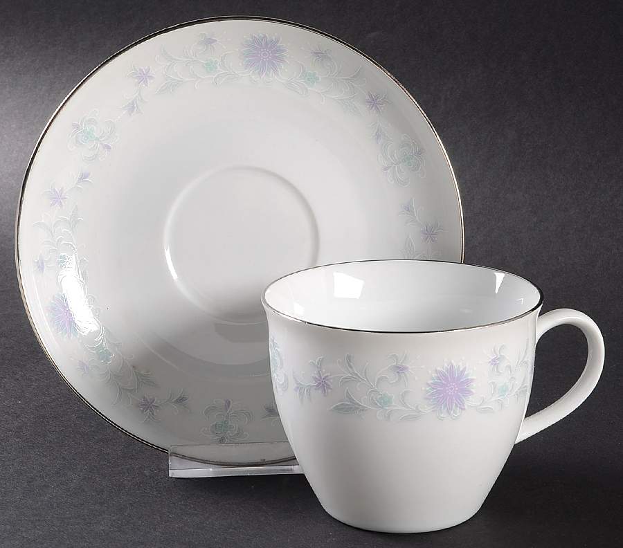 Lavender Rose Flat Cup & Saucer Set by Premiere-1