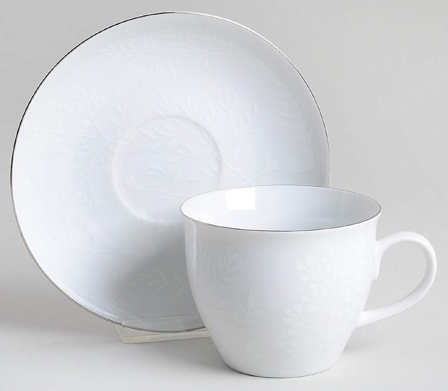 Snow Fern Flat Cup & Saucer Set by Premiere-1