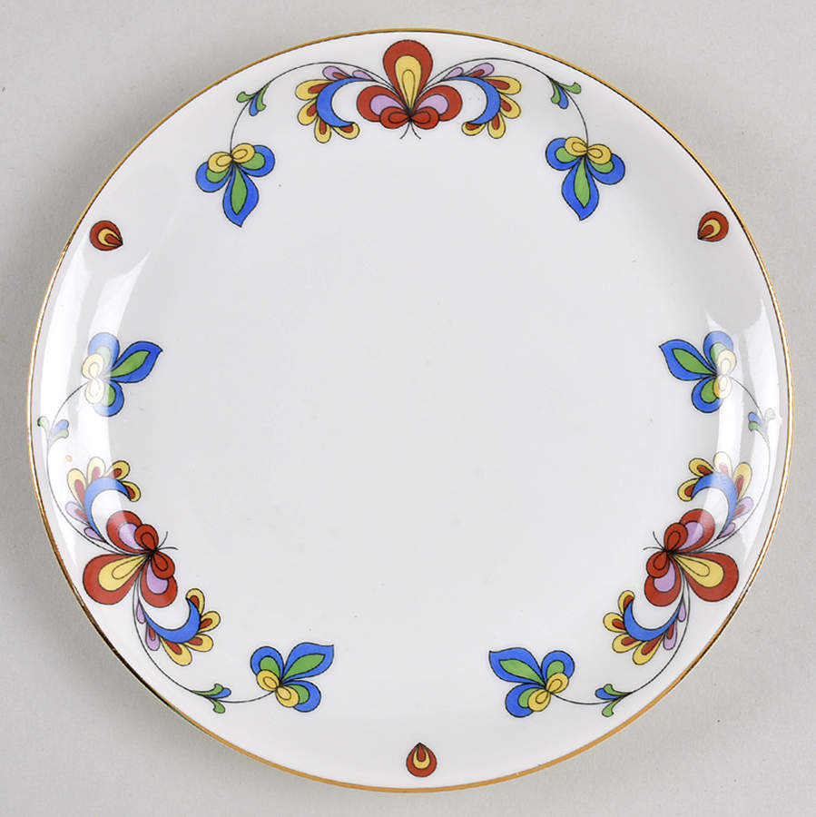 Farmer's Rose (Rim, Gold Trim) Accent Bread & Butter Plate by Porsgrund-1