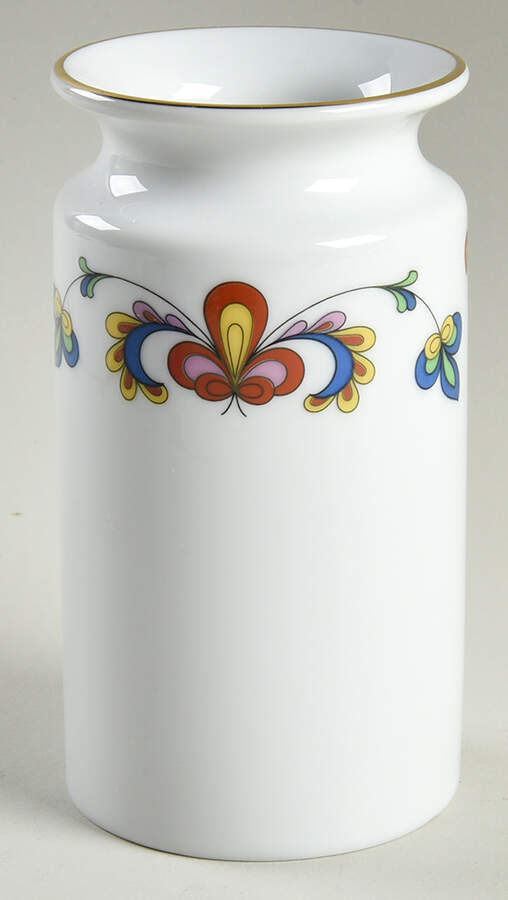 Farmer's Rose (Rim, Gold Trim) 5" Vase by Porsgrund-1
