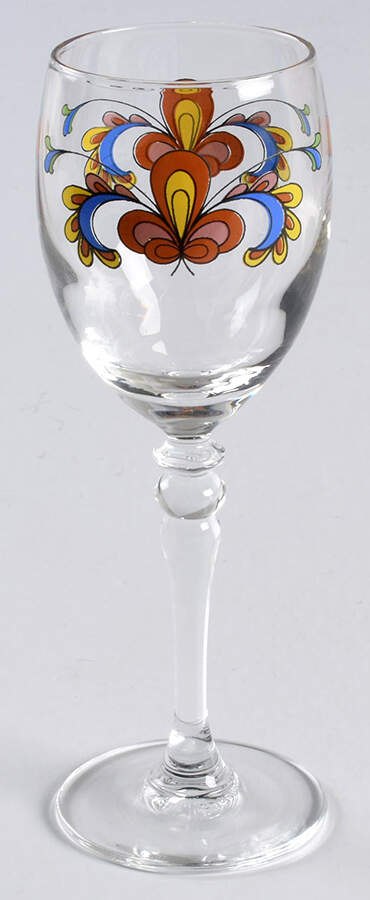Farmer's Rose (Rim, Gold Trim) Glassware Cordial by Porsgrund-1