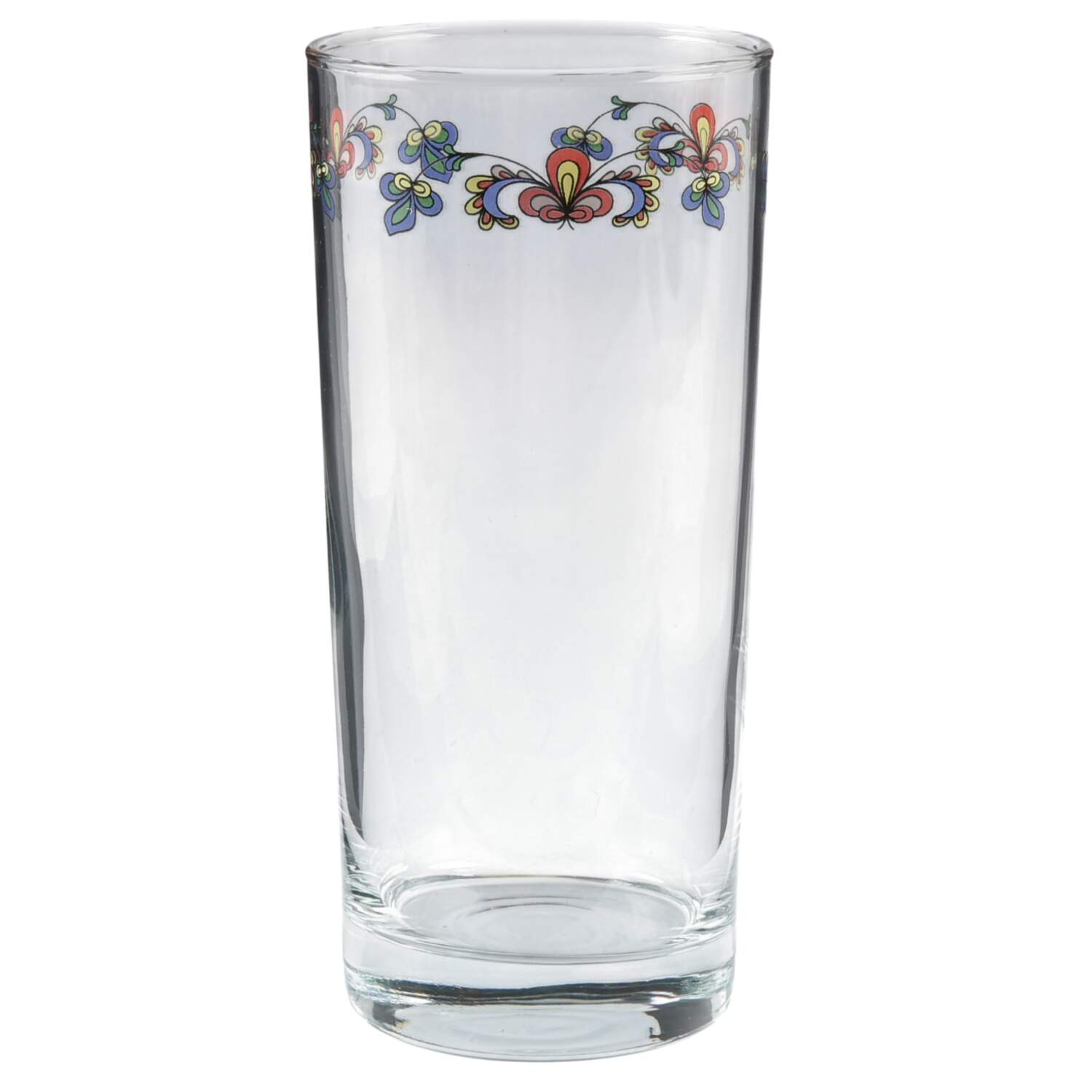 Farmer's Rose (Rim, Gold Trim) Glassware Flat Tumbler by Porsgrund-1
